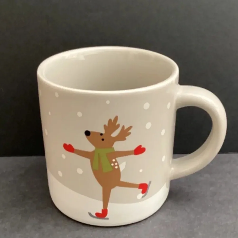 Crate & Barrel Christmas Joan Anderson Skating Reindeer 6 oz